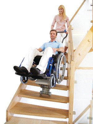 Liftkar PT Mobility Lifter Liftkar PT Stair Climber in use