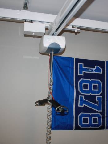 XY Gantry with Power Track Ceiling Lift with XY Gantry for Bedroom Transfers. Installed by BILD in Waterloo