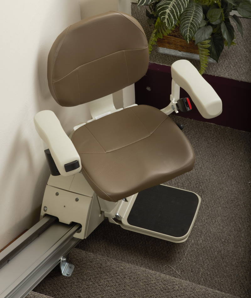 brown upholstry straight stair lift Wisconsin brown upholstry straight stair lift Wisconsin