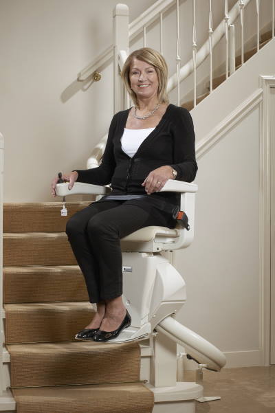 BILD Handicare Freecurve curved stair lift Milwaukee Handicare curved stair lift