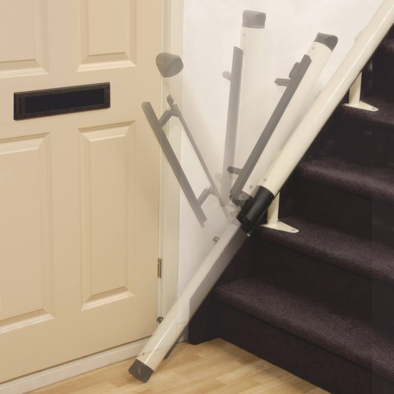 curved stair lift folding rail Milwaukee folding rail for curved stair lift