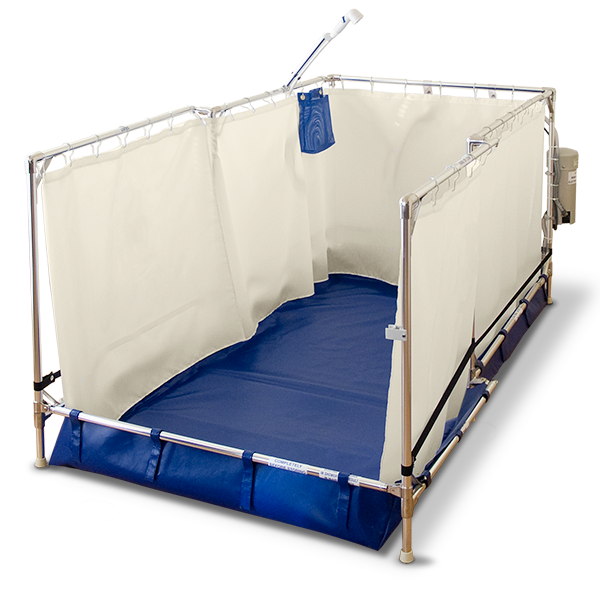 roll-in shower for reclining wheelchair