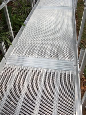 Stair Accessibility - Aluminum Wheelchair Ramp with Grating for Wisconsin Winters