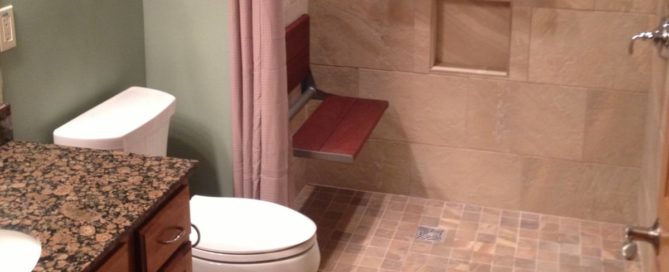 Accessible Bathroom, with a Gorgeous Walk in Tub Designed by Brian Drew of DesignBILD. Brookfield, WI