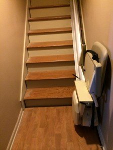 Narrow folded madison stair lift
