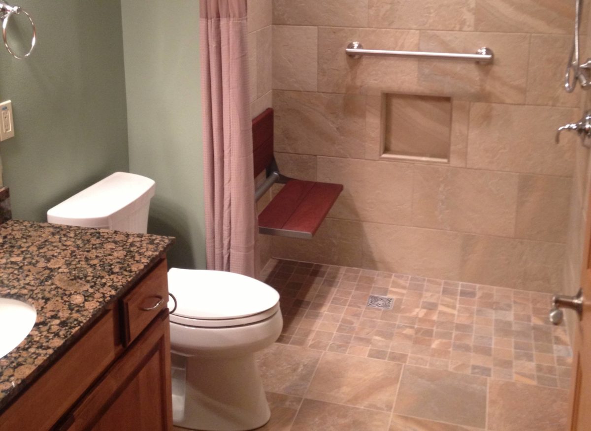 Accessible Bathroom, with a Gorgeous Walk in Tub Designed by Brian Drew of DesignBILD. Brookfield, WI