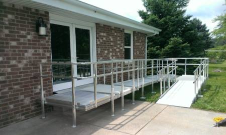 waukesha aluminum wheelchair ramp with railings