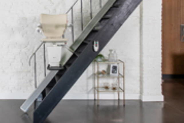 Handicare 1100 straight stairlift in home Straight stair lift in Milwaukee