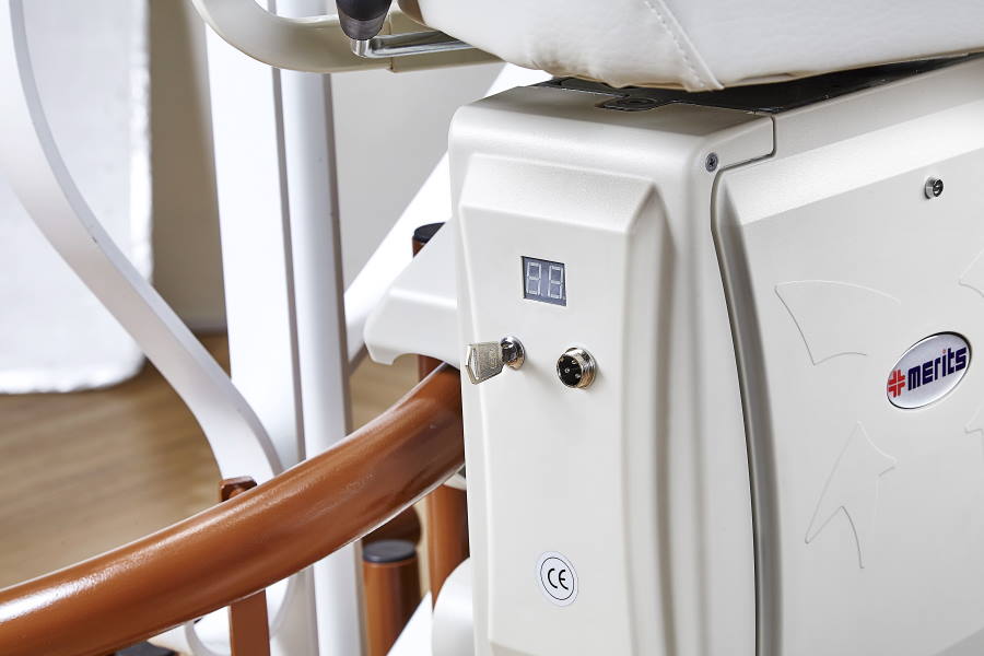 close image of affordable curved stair lift Waukesha